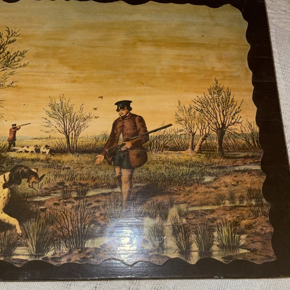Snipe Shooting Hunting Scene Wall Plaque Rustic Cabin Lodge Decor